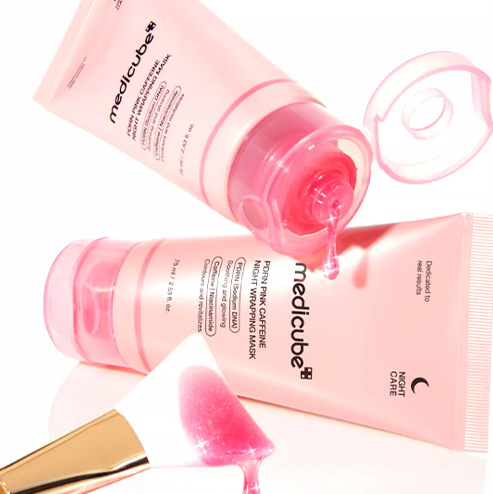Medicube - PDRN pink caffeine night wrapping mask