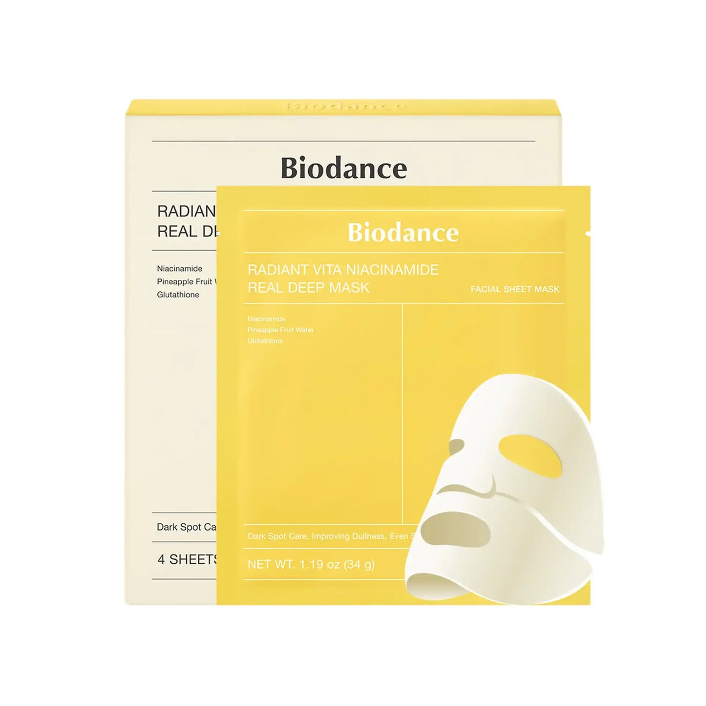 Biodance-Radiant Vita Niacinamide Real Deep Mask Caja x 4